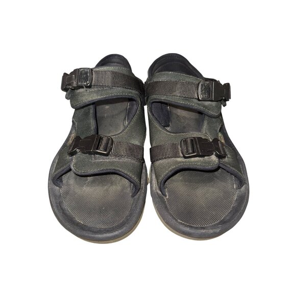 Orvis Mens Outdoor Trail Hiking Sport Water Sandals 13 Black Hook Loop Straps - Picture 3 of 9